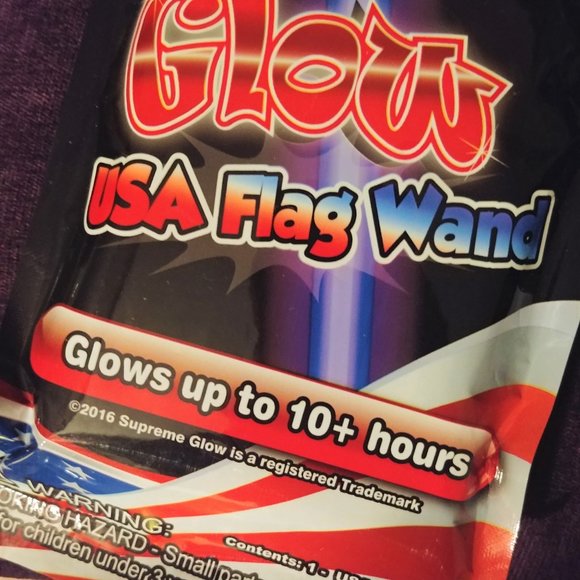 Supreme glow USA flag wand glowstick Patriotic American 4th of July Election NEW - Picture 3 of 8